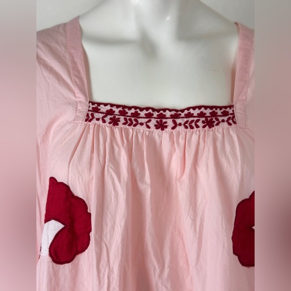 Zara Bohemian Pink Maxi Dress with Red Embroidery Size Small. D25 - Picture 13 of 14